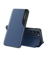  Hurtel Eco Leather View Case cover for Samsung Galaxy S23+ with a flip stand blue 