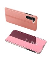  Hurtel Clear View Case cover for Samsung Galaxy S23 cover with a flap pink 