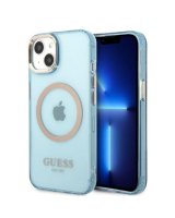  Guess Guess Gold Outline Translucent MagSafe case for iPhone 13 - blue 