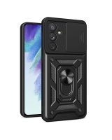  Hurtel Hybrid Armor Camshield case for Samsung Galaxy A54 5G armored case with camera cover black 