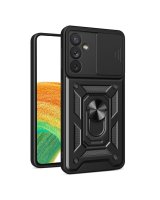  Hurtel Hybrid Armor Camshield case for Samsung Galaxy A14 armored case with camera cover black 