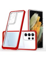  Hurtel Clear 3in1 case for Samsung Galaxy S23 Ultra silicone cover with frame red 