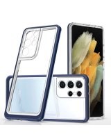  Hurtel Clear 3in1 case for Samsung Galaxy S23 Ultra silicone cover with frame blue 