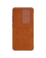  Nillkin Nillkin Qin Leather Pro Case Case for Samsung Galaxy S23+ Cover with Flip Camera Protector Brown 