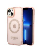  Guess Guess GUHMP14SHTCMP iPhone 14 6.1'' pink/pink hard case Gold Outline Translucent MagSafe 