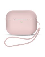  Hurtel Silicone Case for AirPods Pro 2 / AirPods Pro 1 + Wrist Strap Lanyard - pink 