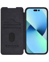  Nillkin Nillkin Qin Pro Leather Flip Case for iPhone 15 with Camera Protector - Black 