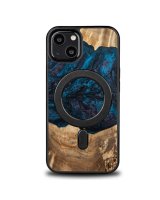  Bewood Wood and Resin Case for iPhone 13 MagSafe Bewood Unique Neptune - Navy and Black 