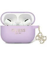  Guess Guess GUAP2LECG4U case for AirPods Pro 2 cover - purple Liquid Silicone Glitter Triangle Charm 