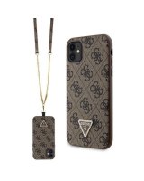  Guess Guess GUHCN61P4TDSCPW Case for iPhone 11 / Xr - Brown Crossbody 4G Metal Logo 