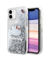  Hello Kitty Hello Kitty Liquid Glitter Charms Kitty Head Case for iPhone 11 / Xr - Silver 