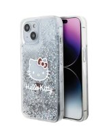  Hello Kitty Hello Kitty Liquid Glitter Charms Kitty Head case for iPhone 14 - silver 