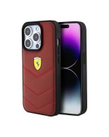  Ferrari Ferrari Leather Stitched Lines case for iPhone 15 Pro - red 