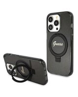  Guess Guess Ring Stand Script Glitter MagSafe case for iPhone 13 Pro / 13 - black 