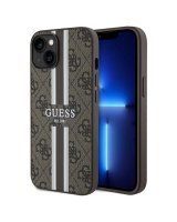  Guess Guess 4G Printed Stripes MagSafe case for iPhone 15/14/13 - brown 