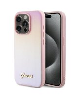  Guess Guess Saffiano Iridescent Script case for iPhone 14 Pro Max - pink 