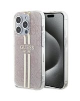  Guess Guess IML 4G Gold Stripe case for iPhone 15 Pro - pink 