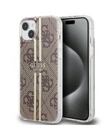  Guess Guess IML 4G Gold Stripe case for iPhone 15 Plus / 14 Plus - brown 