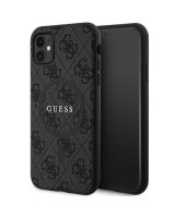  Guess Guess GUHMN61G4GFRK iPhone 11 6.1'' / Xr black/black hardcase 4G Collection Leather Metal Logo MagSafe 