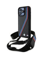  BMW BMW M Edition Carbon Tricolor Lines & Strap case for iPhone 15 Pro - black 