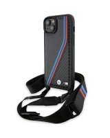  BMW BMW M Edition Carbon Tricolor Lines & Strap case for iPhone 15 Plus / 14 Plus - black 