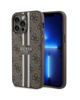  Guess Guess 4G Printed Stripes MagSafe case for iPhone 15 Pro Max - brown 