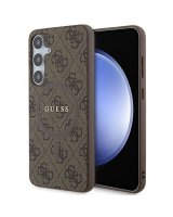  Guess Guess 4G Collection Leather Metal Logo MagSafe case for Samsung Galaxy S24+ - brown 