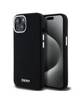  DKNY DKNY Liquid Silicone Small Metal Logo MagSafe Case for iPhone 14/15/13 - Black 