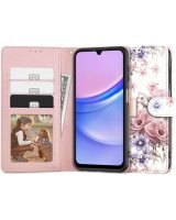  Tech-Protect Tech-Protect Wallet case for Samsung Galaxy A15 4G / 5G - pink flowers 