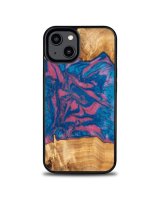  Bewood Wood and resin case for iPhone 15 Bewood Unique Vegas - pink and blue 