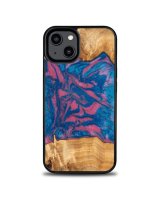  Bewood Wood and resin case for iPhone 15 Plus Bewood Unique Vegas - pink and blue 