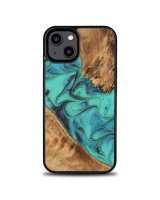  Bewood Wood and resin case for iPhone 15 Plus Bewood Unique Turquoise - turquoise and black 