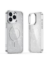  Hurtel Glitter Case MagSafe for iPhone 16 - white with glitter 