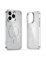  Hurtel Glitter Case MagSafe for iPhone 16 Pro - white with glitter 