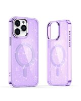  Hurtel Glitter Case MagSafe for iPhone 16 - purple with glitter 