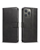  Hurtel Leather Book Case for iPhone 16 - black 