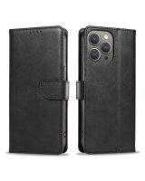  Hurtel Leather Book Case for iPhone 16 Pro - black 