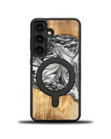  Bewood Bewood Unique MagSafe Earth Element Wood and Resin Case for Samsung Galaxy S24 - Black and White 