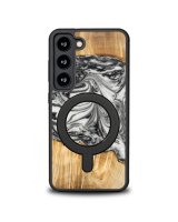  Bewood Bewood Unique MagSafe Earth Element Wood and Resin Case for Samsung Galaxy S23 - Black and White 