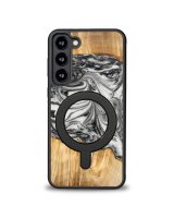  Bewood Bewood Unique MagSafe Earth Element case made of wood and resin for Samsung Galaxy S23+ - black and white 