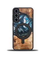  Bewood Bewood Unique MagSafe Planet Earth case made of wood and resin for Samsung Galaxy S23 FE - blue-green 