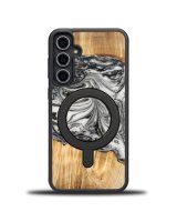  Bewood Bewood Unique MagSafe Earth Element Wood and Resin Case for Samsung Galaxy S23 FE - Black and White 