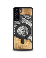  Bewood Bewood Unique MagSafe Earth Element Wood and Resin Case for Samsung Galaxy S21 FE - Black and White 