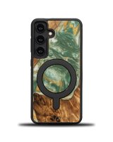  Bewood Bewood Unique MagSafe Water Element case made of wood and resin for Samsung Galaxy A55 5G - green and white 