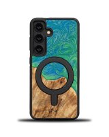  Bewood Bewood Unique MagSafe Tokyo wood and resin case for Samsung Galaxy A55 5G - green and blue 