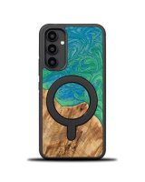  Bewood Bewood Unique MagSafe Tokyo wood and resin case for Samsung Galaxy A54 5G - green and blue 