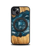  Bewood Bewood Unique MagSafe Air Element Wood and Resin Case for iPhone 15 Plus - Blue and White 