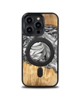  Bewood Bewood Unique MagSafe Earth Element Wood and Resin Case for iPhone 15 Pro - Black and White 