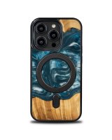  Bewood Bewood Unique MagSafe Air Element Wood and Resin Case for iPhone 15 Pro - Blue and White 