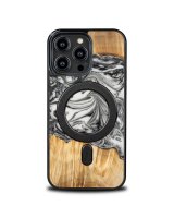  Bewood Bewood Unique MagSafe Earth Element Wood and Resin Case for iPhone 15 Pro Max - Black and White 